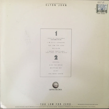 Elton John - Too Low For Zero *CLUB - P* | Near Mint (NM) Excellent (EX)-