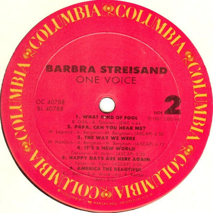 Barbra Streisand - One Voice (VINYL) | Near Mint (NM or M-) Excellent+ (EX+)--