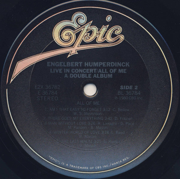 Engelbert Humperdinck - Live In Concert And All Of Me / A Double Album | Near Mint (NM) Near Mint (NM)--