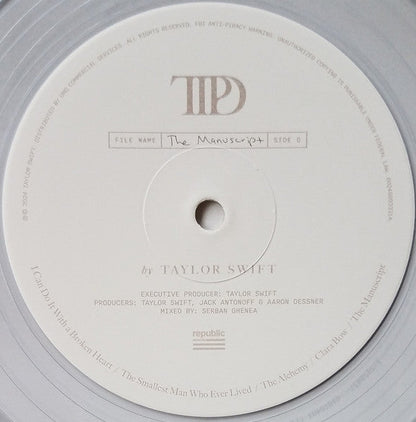 Taylor Swift - The Tortured Poets Department (2X LP) *Phantom Clear* | Near Mint (NM) Near Mint (NM)-