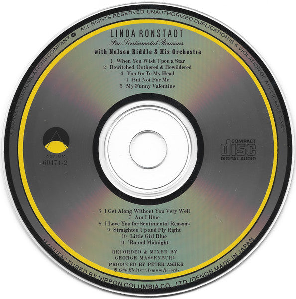 Linda Ronstadt - For Sentimental Reasons (CD) | Near Mint (NM) Near Mint (NM)-
