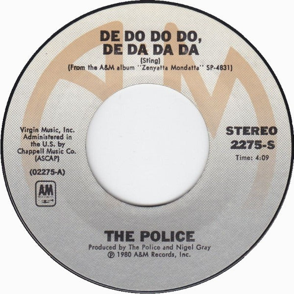 The Police - De Do Do Do, De Da Da Da (7" VINYL) | Near Mint (NM) Near Mint (NM)-