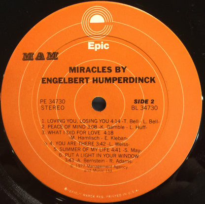 Engelbert Humperdinck - Miracles By Engelbert Humperdinck | Near Mint (NM) Near Mint (NM)--