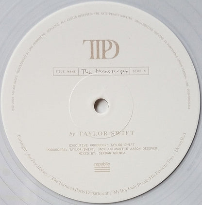 Taylor Swift - The Tortured Poets Department (2X LP) *Phantom Clear* | Near Mint (NM) Near Mint (NM)-