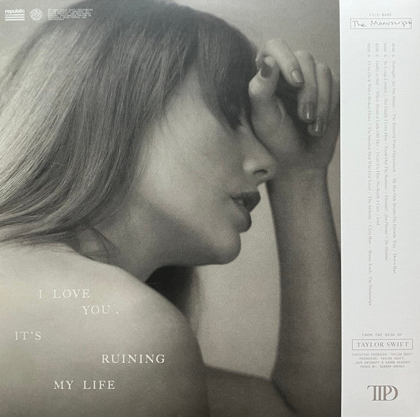 Taylor Swift - The Tortured Poets Department (2X LP) *Phantom Clear* | Near Mint (NM) Near Mint (NM)-