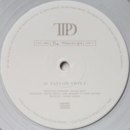 Taylor Swift - The Tortured Poets Department (2X LP) *Phantom Clear* | Near Mint (NM) Near Mint (NM)-