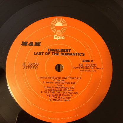 Engelbert Humperdinck - Last Of The Romantics | Near Mint (NM) Near Mint (NM)-
