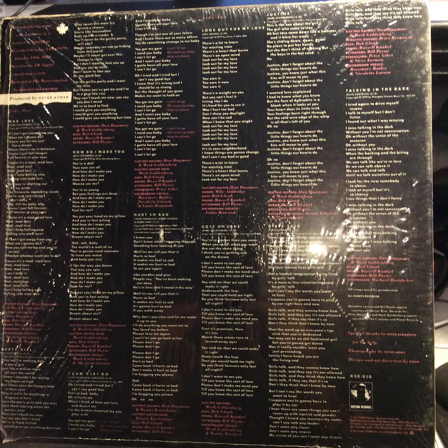 Linda Ronstadt - Mad Love (VINYL) | Near Mint (NM) Near Mint (NM)--