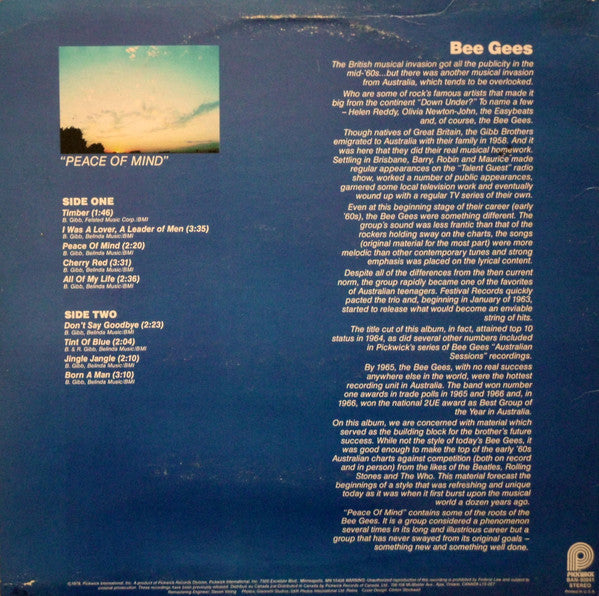 Bee Gees - Peace Of Mind | Near Mint (NM) Excellent (EX)-