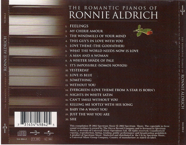 Ronnie Aldrich - The Romantic Pianos Of Ronnie Aldrich *CD* | Mint (M) Near Mint (NM)-