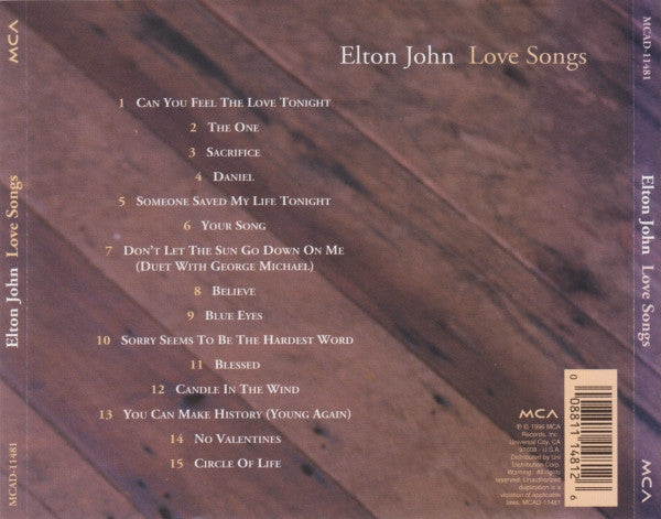 Elton John - Love Songs (CD) | Near Mint (NM) Near Mint (NM)--