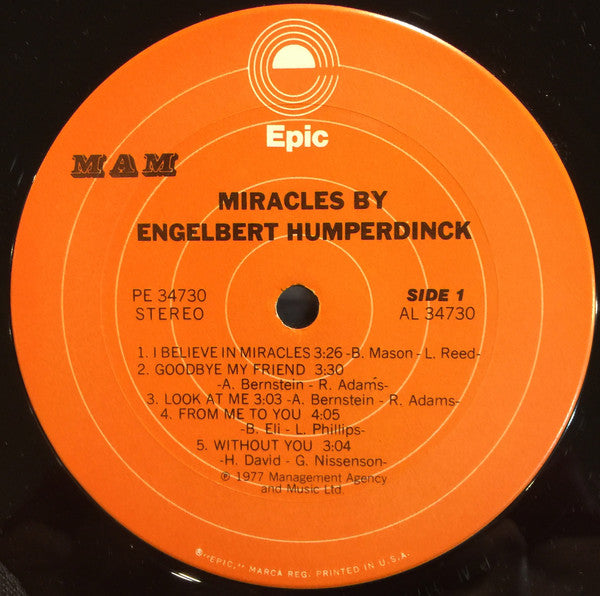 Engelbert Humperdinck - Miracles By Engelbert Humperdinck | Near Mint (NM) Near Mint (NM)--