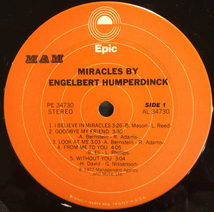 Engelbert Humperdinck - Miracles By Engelbert Humperdinck | Near Mint (NM) Near Mint (NM)--