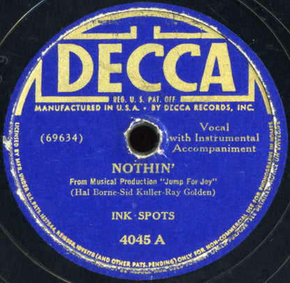 The Ink Spots - Nothin' / Someone's Rocking My Dream Boat | Very Good Plus (VG+) Generic--