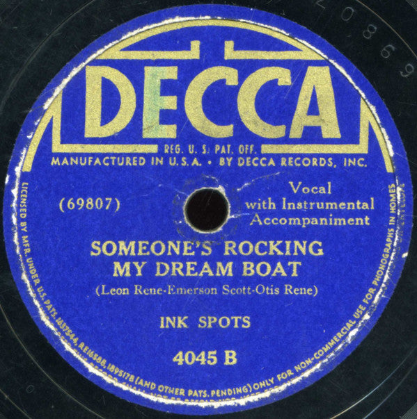 The Ink Spots - Nothin' / Someone's Rocking My Dream Boat | Very Good Plus (VG+) Generic--