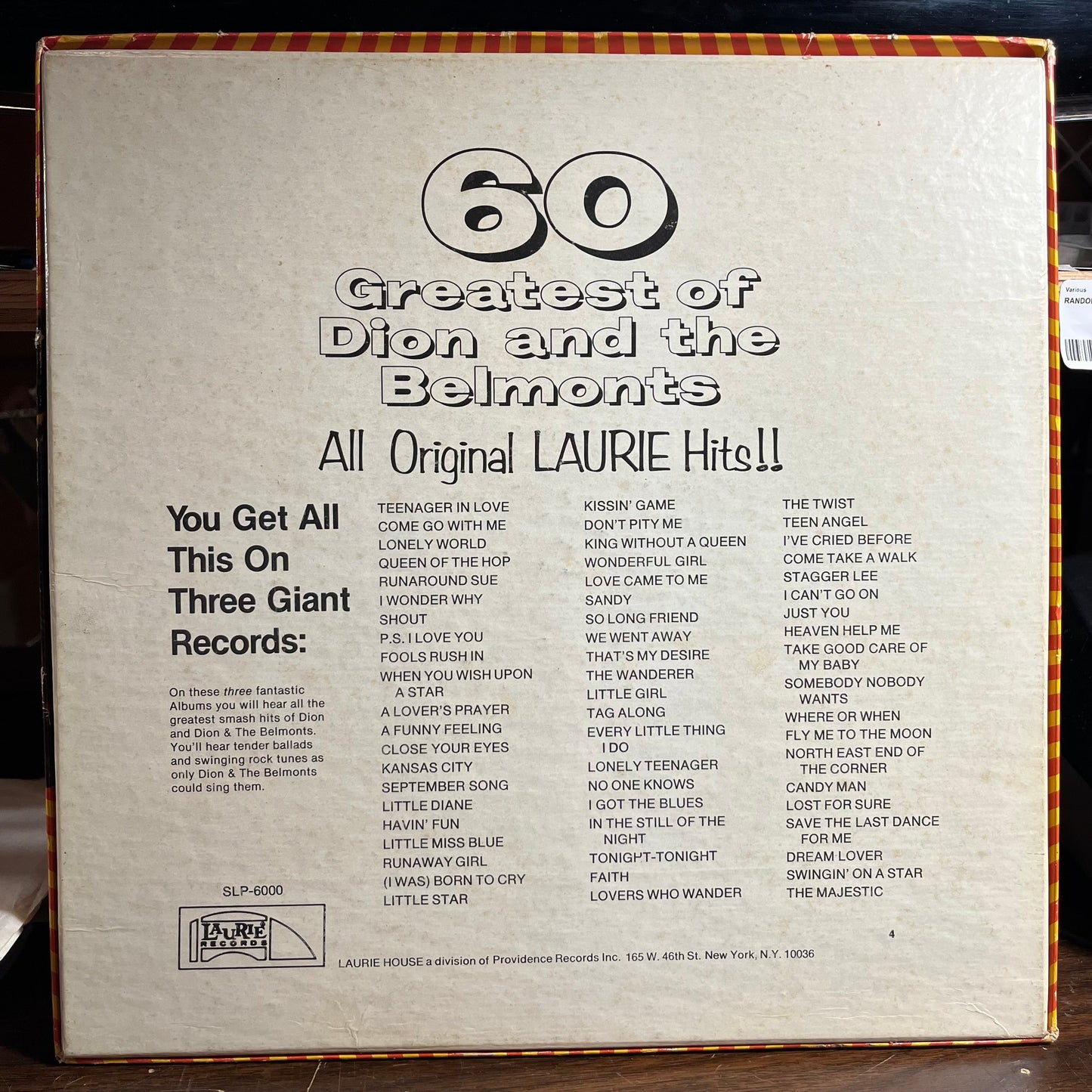 Dion & The Belmonts - 60 Greatest Of Dion And The Belmonts (3xVINYL BOX) | Excellent+ (EX+)-