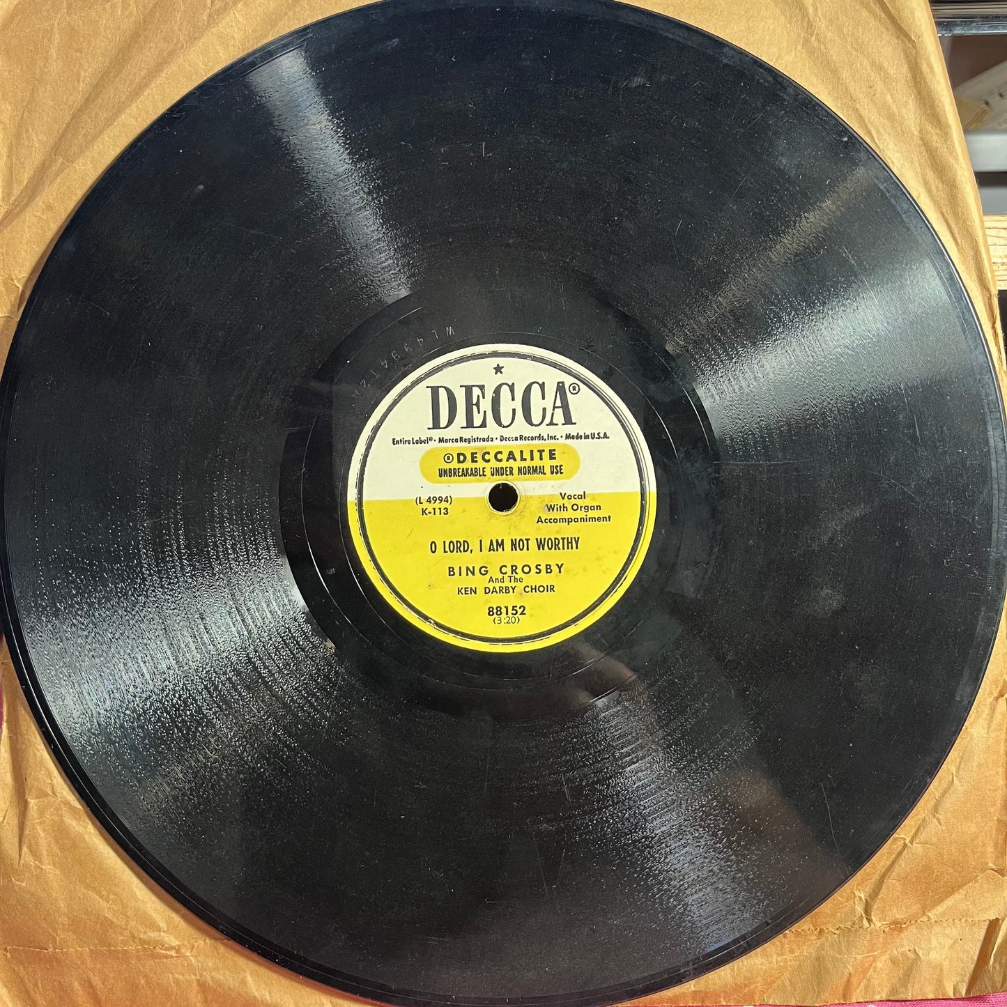 Bing Crosby - MOTHER DEAR O PRAY FOR ME *78 RPM* | Very Good (VG) Generic--