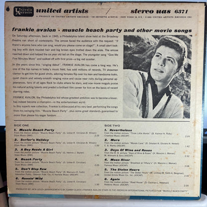 Frankie Avalon - Muscle Beach Party And Other Motion Picture Songs (VINYL) | Very Good (VG) Very Good Plus (VG+)--