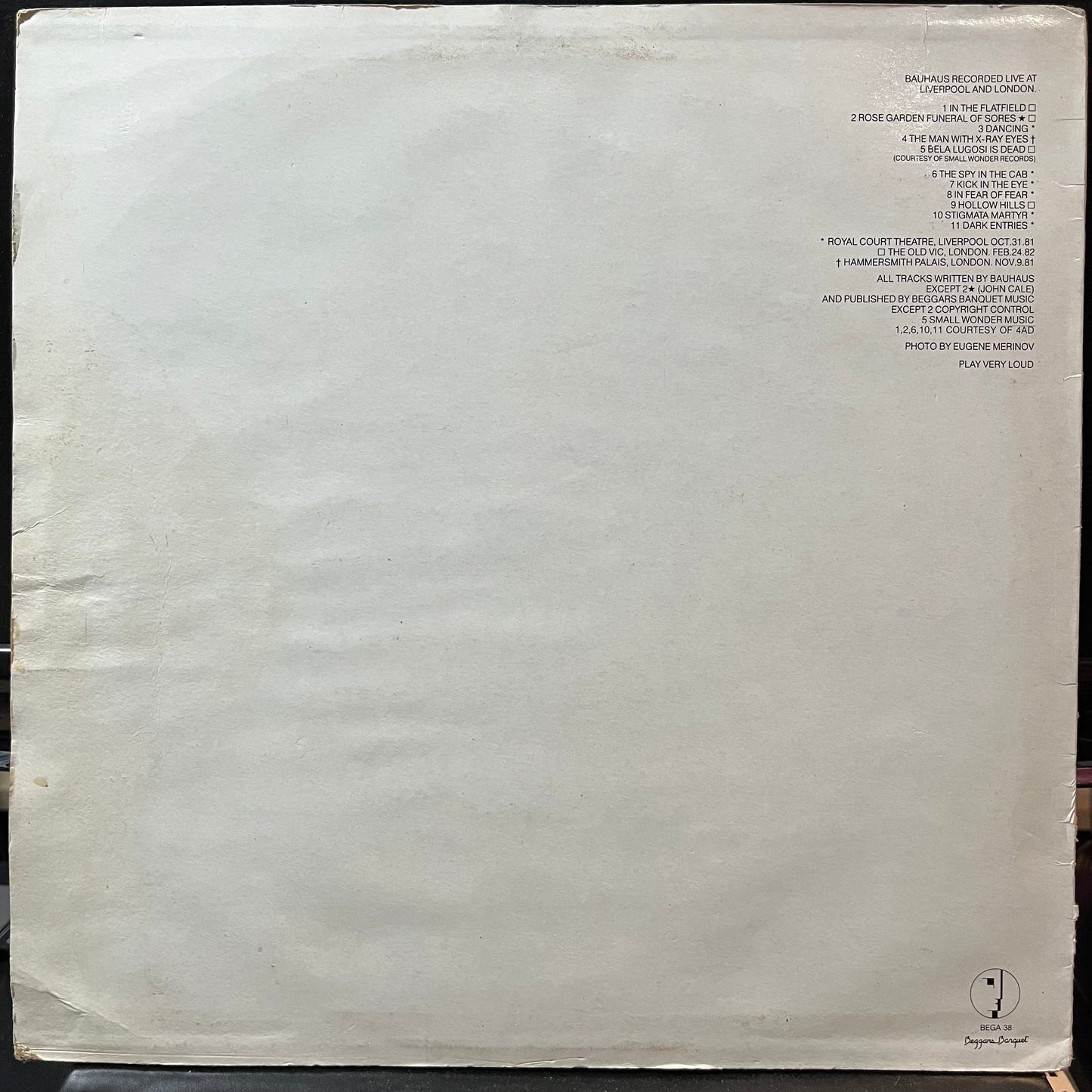 Bauhaus - Press The Eject And Give Me The Tape (VINYL LP BEGGARS BANQUET BBL 38 1988) | USED Very Good Plus (VG+) Very Good (VG)--