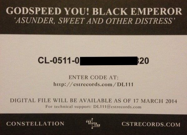 Godspeed You Black Emperor! Asunder, Sweet And Other Distress LP Mint (M) Mint (M)-