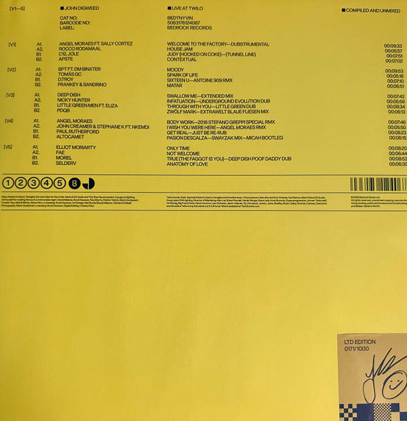 John Digweed - Live At Twilo (SIGNED/NUMBERED VINYL 4xLP Bedrock BEDTNYVIN) | NEW-