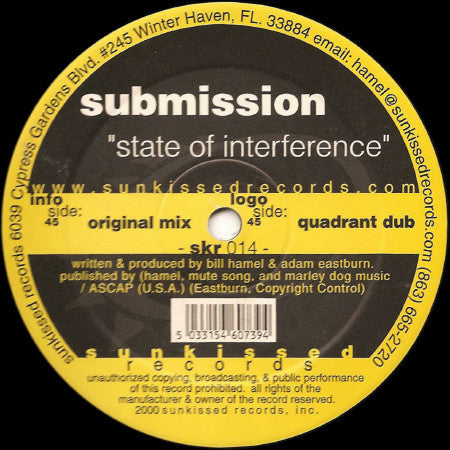 Submission (6) - State Of Interference (12" VINYL) | Excellent (EX) Excellent (EX)--