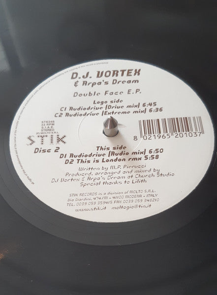 DJ Vortex & Arpa's Dream - Double Face EP **DISK 2 ONLY** | Near Mint (NM) Generic--