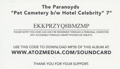 The Paranoyds - Pet Cemetery (7" VINYL) | Mint (M) Mint (M)-