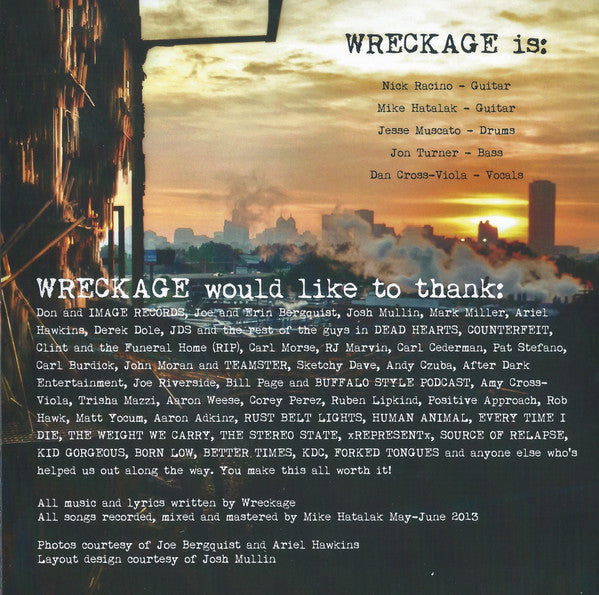 Wreckage (9) - City Of Sunken Eyes (TRANSPARENT RED VINYL 7") | Mint (M) Mint (M)-