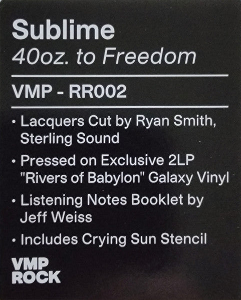 40oz. To Freedom (2xGALAXY VINYL - VMP) | Mint (M) Mint (M)-