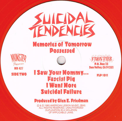 Suicidal Tendencies - Suicidal Tendencies (RED VINYL) | Mint (M) Mint (M)-