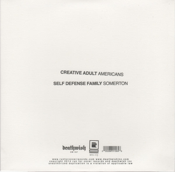 Creative Adult / Self Defense Family (7" CLEAR VINYL) | Mint (M) Mint (M)-