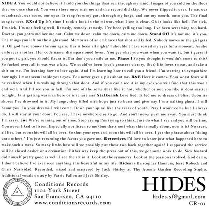 Hides (2) - Hides (WHITE VINYL 7") | Mint (M) Mint (M)-