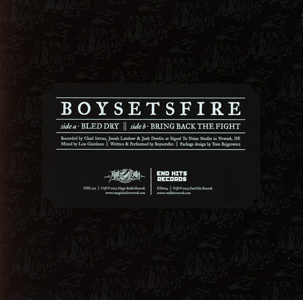 Boysetsfire - Bled Dry (PURPLE VINYL7") | Mint (M) Mint (M)-