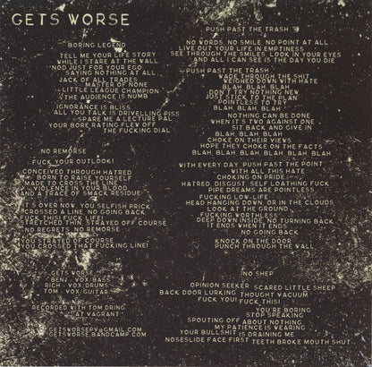 Gets Worse / Fissure Split (BLUE VINYL 7") | Mint (M) Mint (M)-