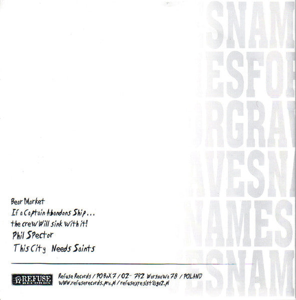 Names For Graves - Version 2.1 (VINYL 7") | Mint (M) Mint (M)-