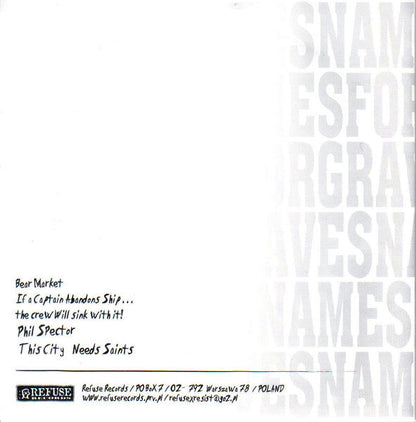 Names For Graves - Version 2.1 (VINYL 7") | Mint (M) Mint (M)-