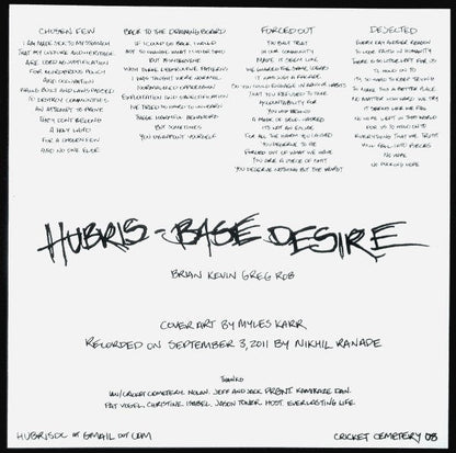 Hubris (2) - Base Desire (7" VINYL) | Mint (M) Mint (M)-