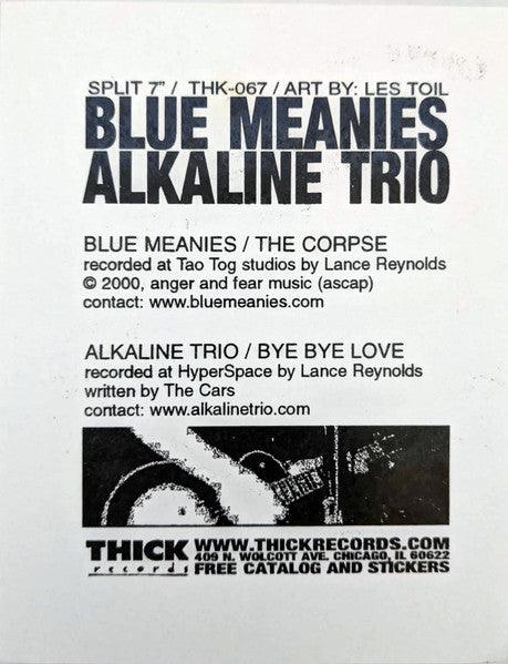 Alkaline Trio / Blue Meanies (VINYL 7" PICTURE DISC) | Mint (M) Mint (M)-