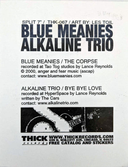 Alkaline Trio / Blue Meanies (VINYL 7" PICTURE DISC) | Mint (M) Mint (M)-
