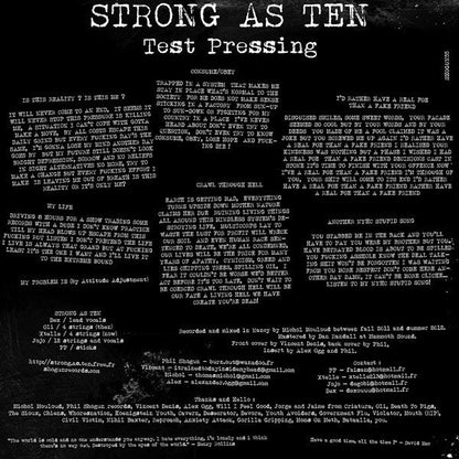 Strong As Ten - Test Pressing (VINYL 7") | Mint (M) Mint (M)-