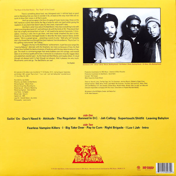 Bad Brains (RED VINYL) |-