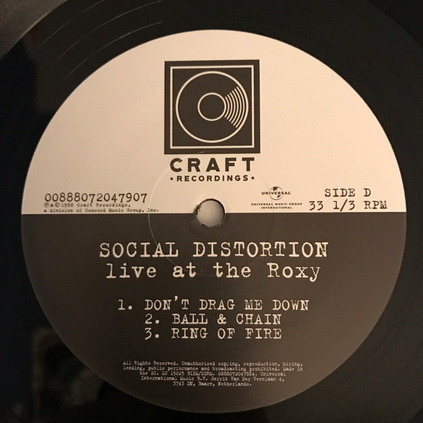 Social Distortion - Live At The Roxy | Mint (M) Mint (M)-