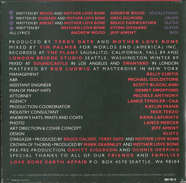 Mother Love Bone - Apple (CD) | Excellent (EX)--