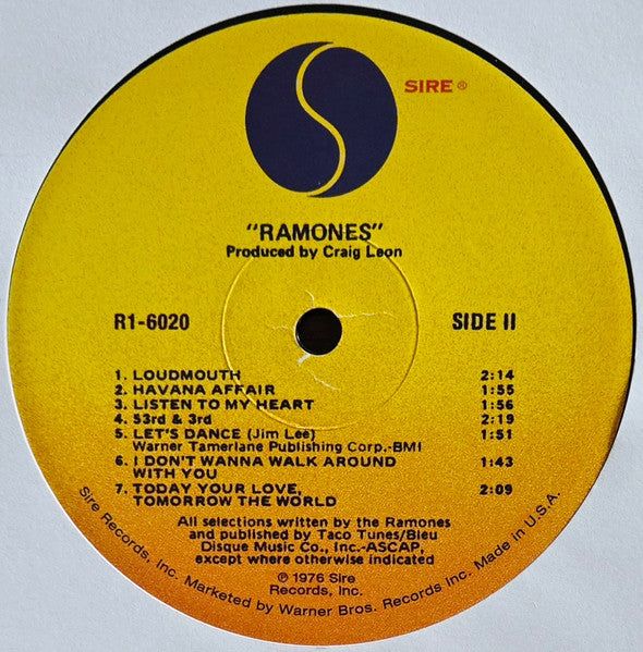 Ramones - Ramones (180G VINYL LP SIRE R1-6020 2011) | Near Mint (NM or M-) Near Mint (NM)--