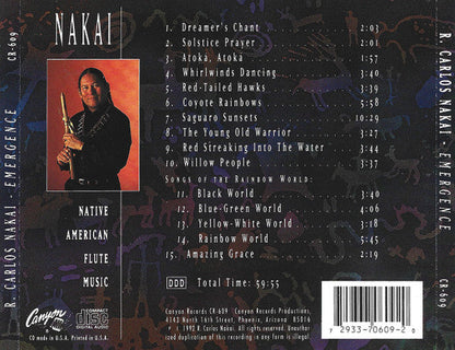 R. Carlos Nakai - Emergence: Songs Of The Rainbow World - Native American Flute Music (CD) | Near Mint (NM) Near Mint (NM)--