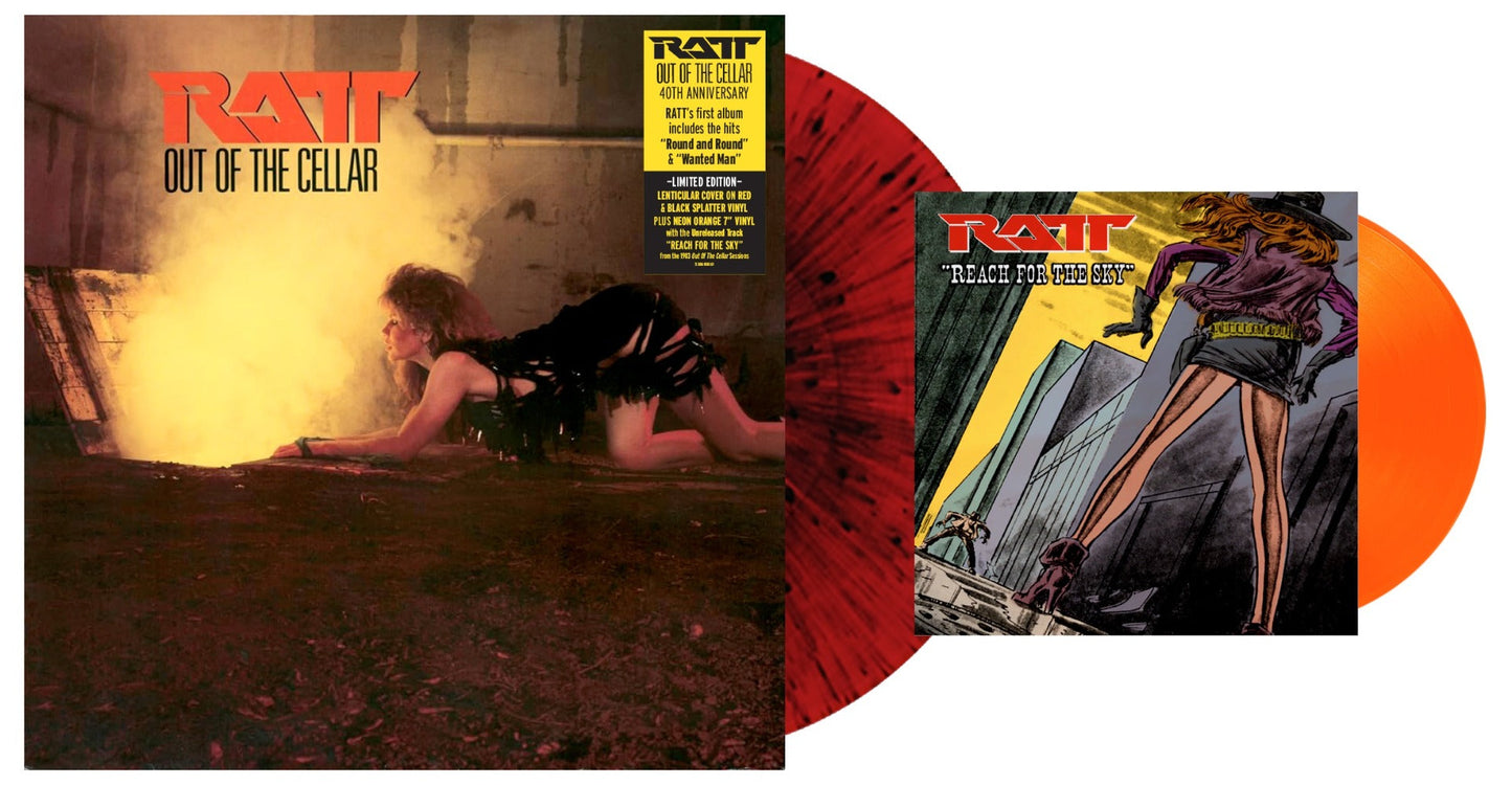 Ratt - Out Of The Cellar: 40th Anniversary Edition (Limited Edition, Red/Black Splatter & Neon Orange Colored Vinyl) (Bonus 7" Single) | Mint (M) Mint (M)-