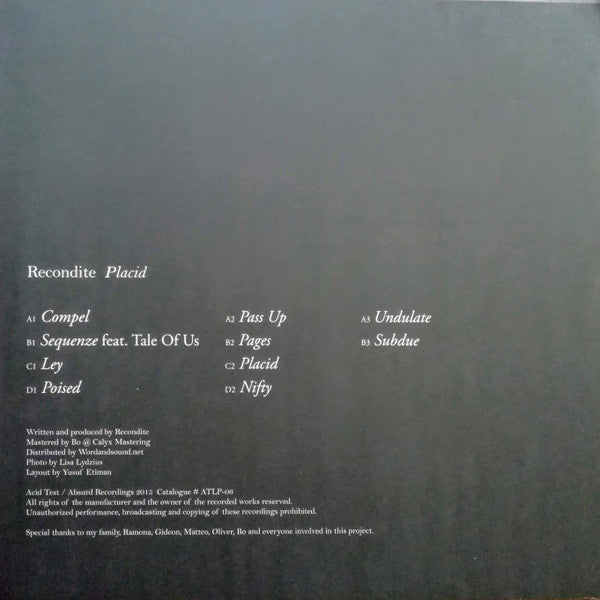 Recondite - Placid | Mint (M) Near Mint (NM)--