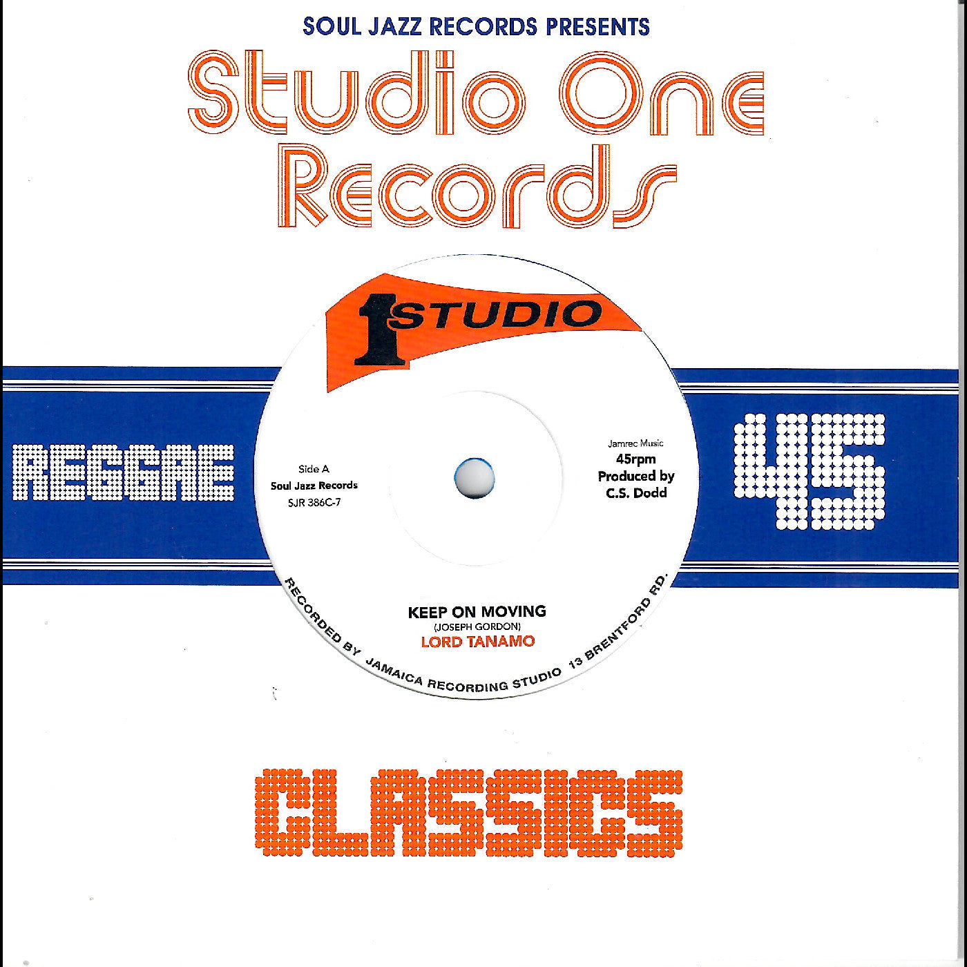 Lord Tanamo / Jackie Mittoo - (PRESALE 7/24/26) Keep On Moving / Totally Together (BLUE 7" VINYL) |-