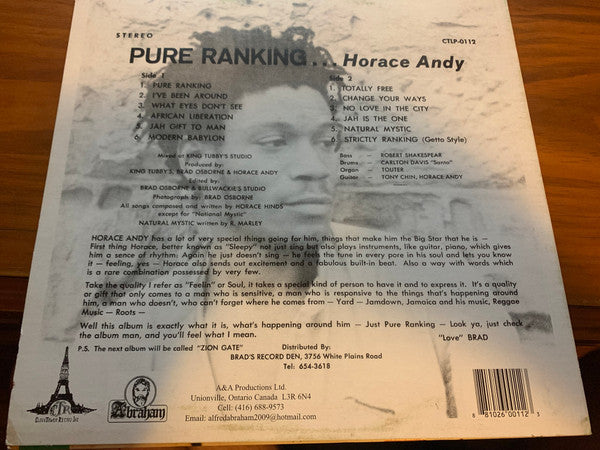 Horace Andy - Pure Rankin | Mint (M) Mint (M)-